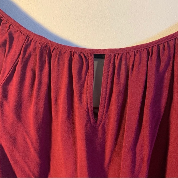 American Eagle Women’s Burgundy Peasant Top - Picture 11 of 13